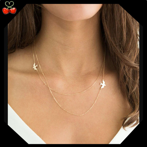 Mary's Cherries Boutique Jewelry - 🍒 TWIN 🕊️ Dove Layered Necklace - Last One!